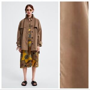 NWOT. Zara Woman Hooded Parka with Belt. Size S.